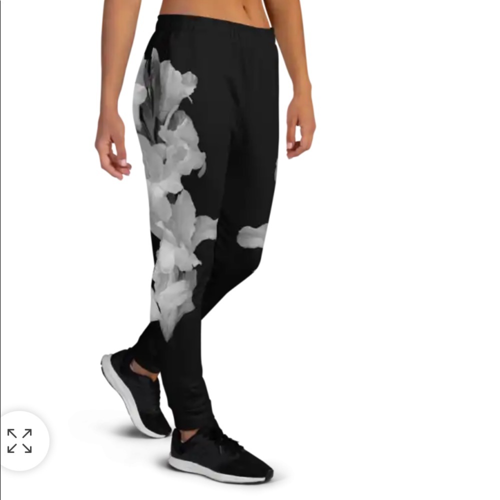 VENTCRI Gladiolus Black Joggers Sweat Pants XS
